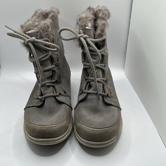 Sorel Explorer Joan Boots Women’s Waterproof Fur Lined NL3039-052 Gray - Picture 3 of 8